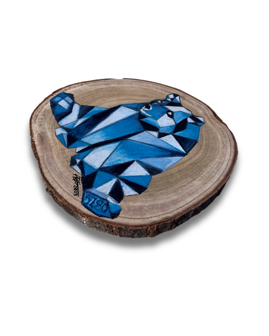 Geometric Bear | Original wood painting