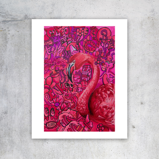 All pink doodle print 8x11"